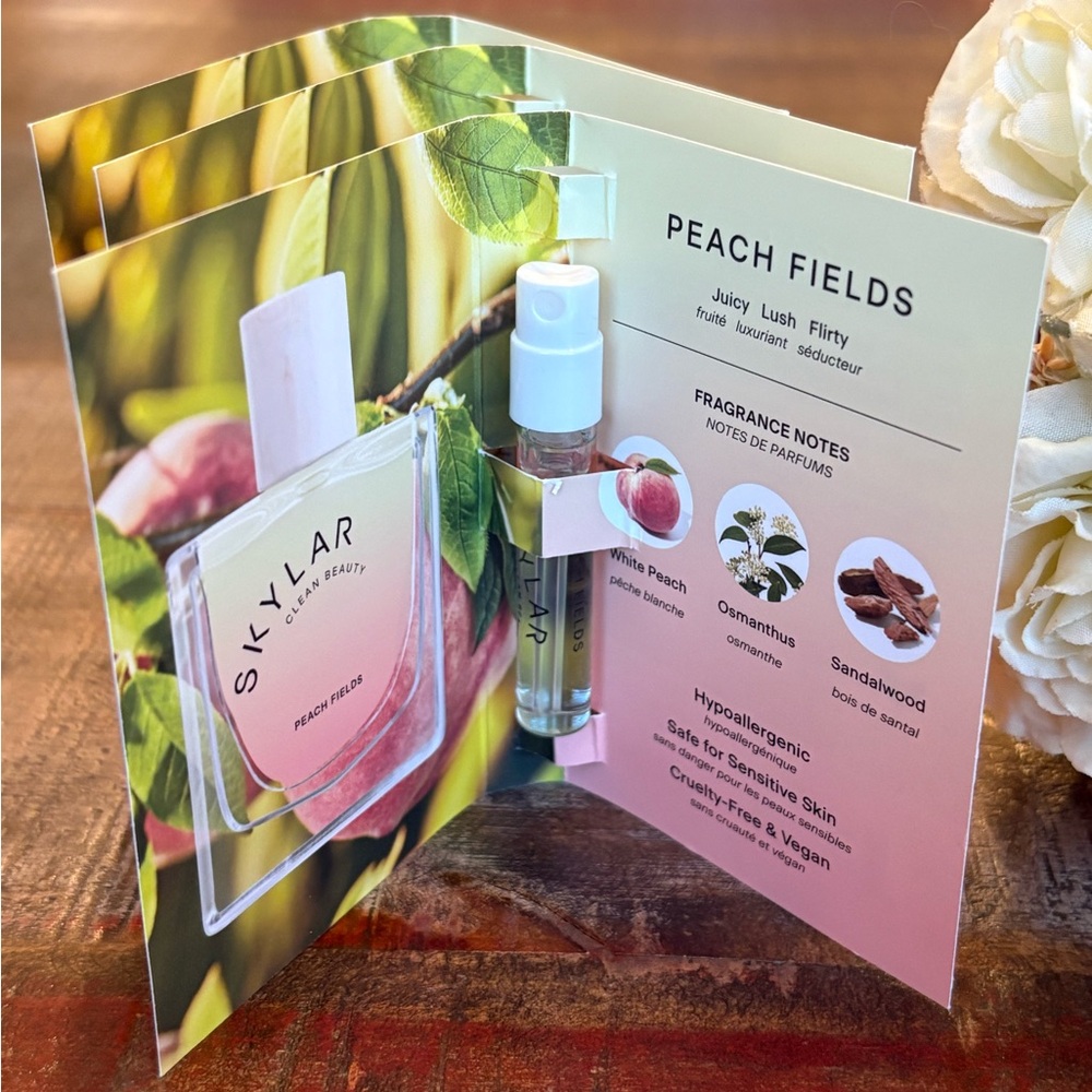 NEW Skylar PEACH 🍑 FIELDS Fragrance SPRAY Sample TRIO! - Picture 3 of 5